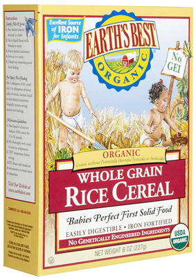 Earth's Best organic whole grain rice cereal