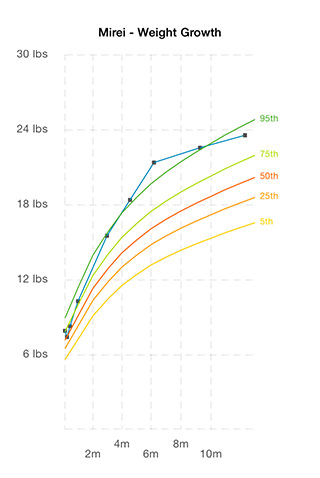 Mirei's Weight Growth at 12 Months Old 